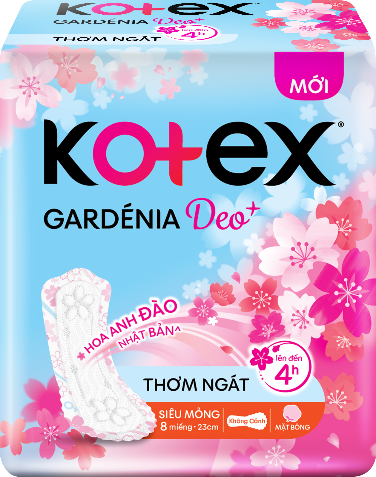 Gardenia Deo+ Hoa Anh Đào Siêu Mỏng Không Cánh 8 Miếng
