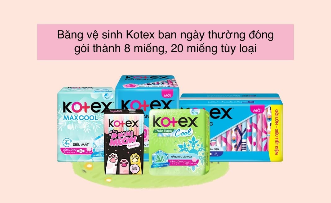 băng vệ sinh có bao nhiêu miếng