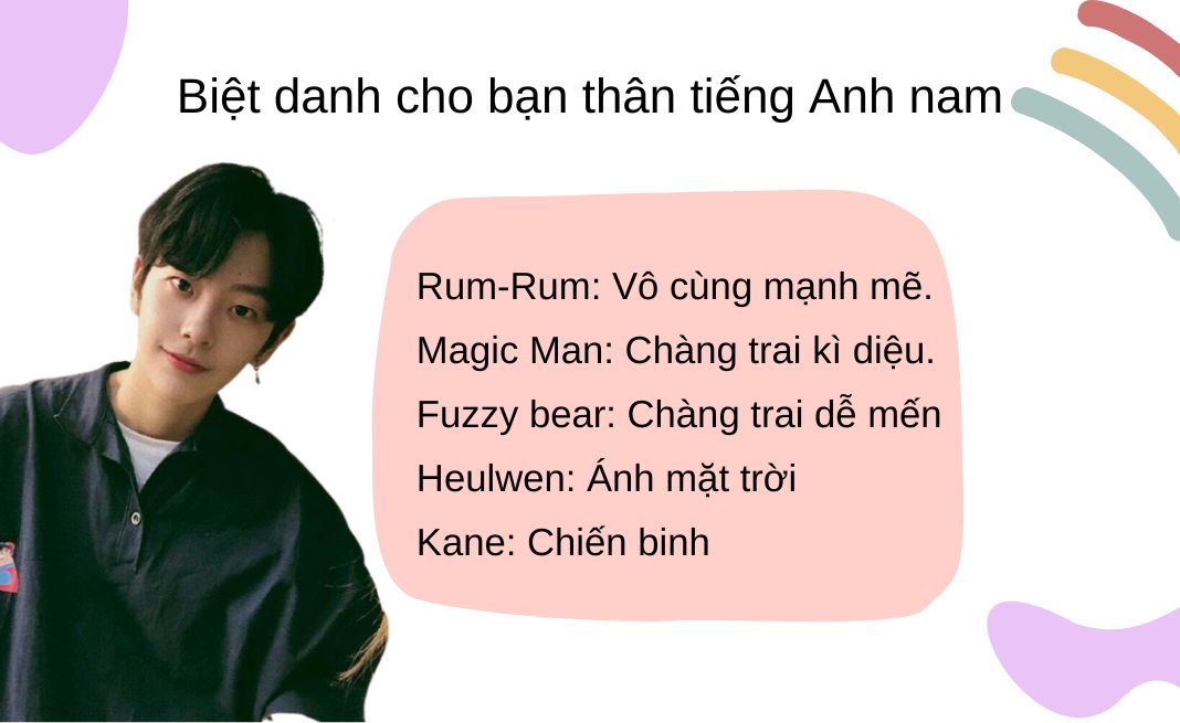 biệt danh cho bạn thân bằng tiếng anh
