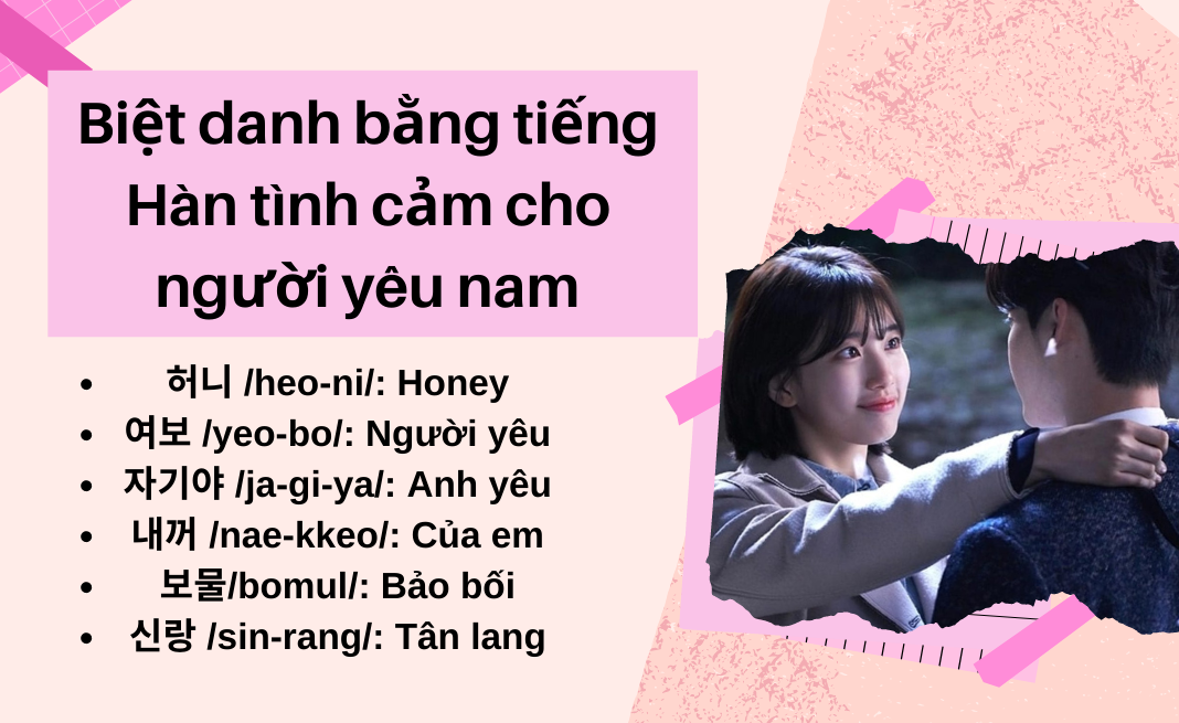 biệt danh cho người yêu bằng tiếng Hàn