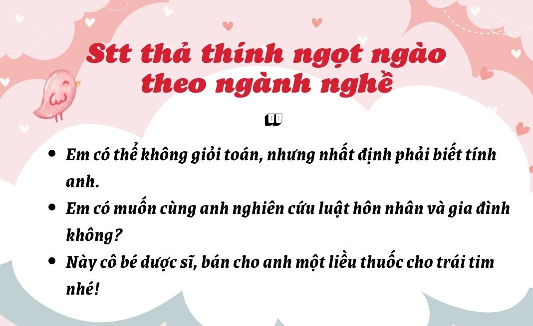 stt thả thính ngọt ngào