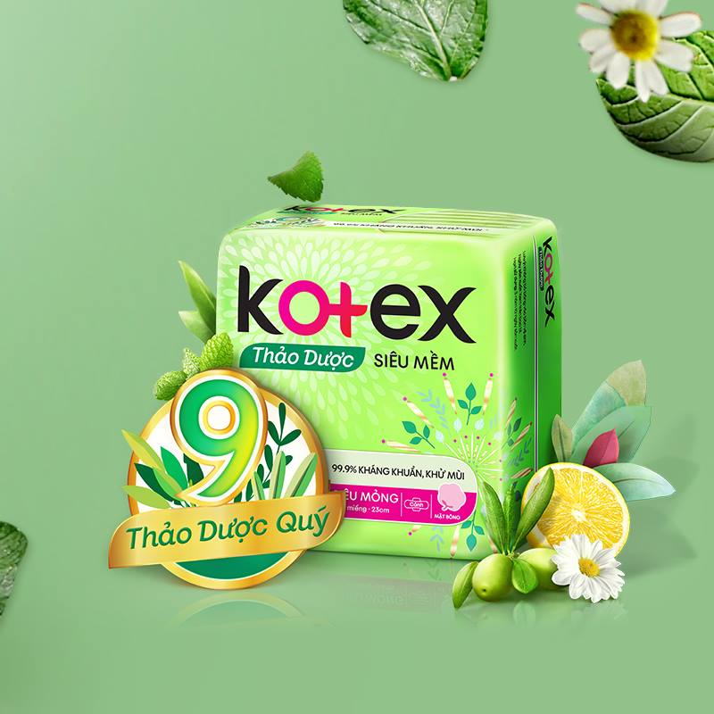 Băng vệ sinh Kotex thảo dược mềm mại