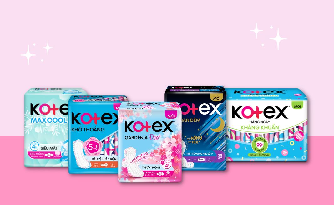 Một số dòng băng vệ sinh Kotex phổ biến