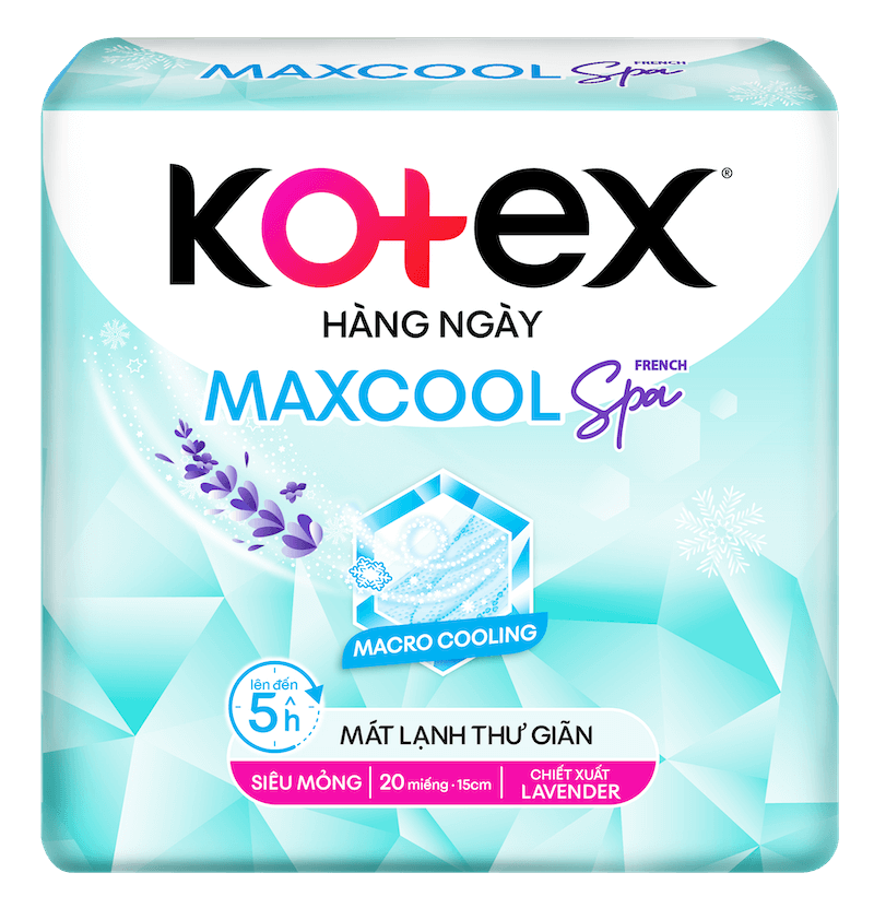 Tự tin hoạt động cả ngày với ăng vệ sinh Kotex Hàng Ngày Max Cool French Spa