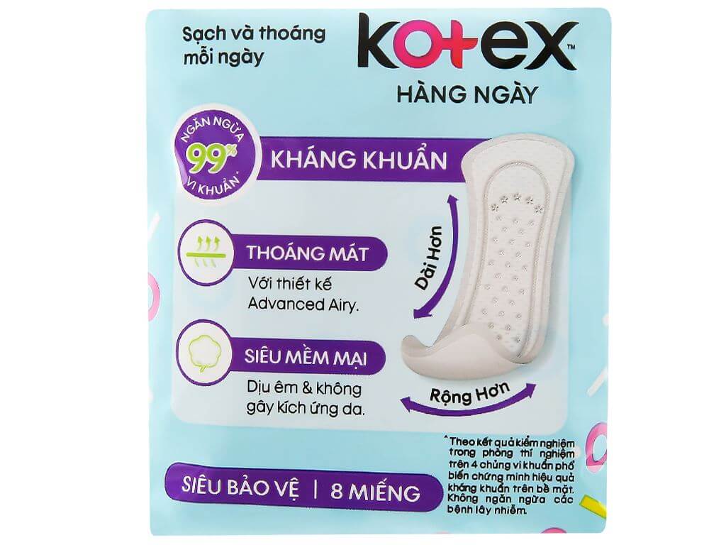Khả năng kháng khuẩn của Kotex so với băng vệ sinh thông thường
