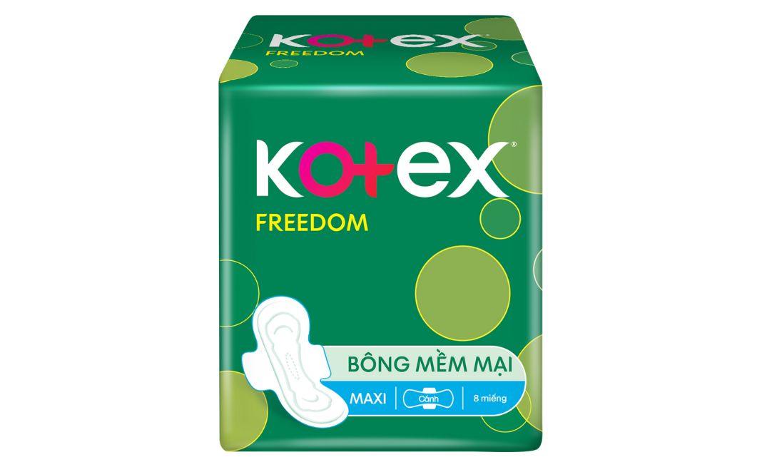 Băng vệ sinh Kotex Freedom mặt lưới siêu thấm không cánh 8 miếng