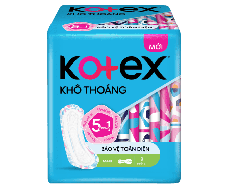 Băng Vệ Sinh Kotex Khô Thoáng  Mặt Lưới Lụa Hóa, Siêu Mỏng Cánh, 8 Miếng